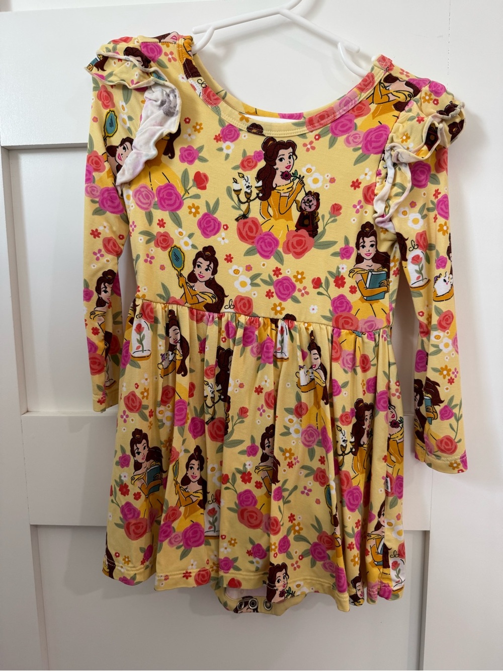 Little Sleepies Disney Princess Belle Twirl Bodysuit Dress size 18-24 months